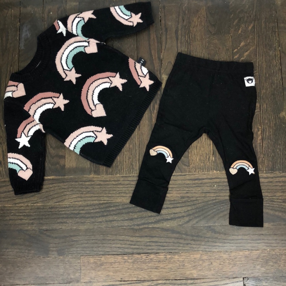 Kids Rainbow Matching Set - Black and Pink